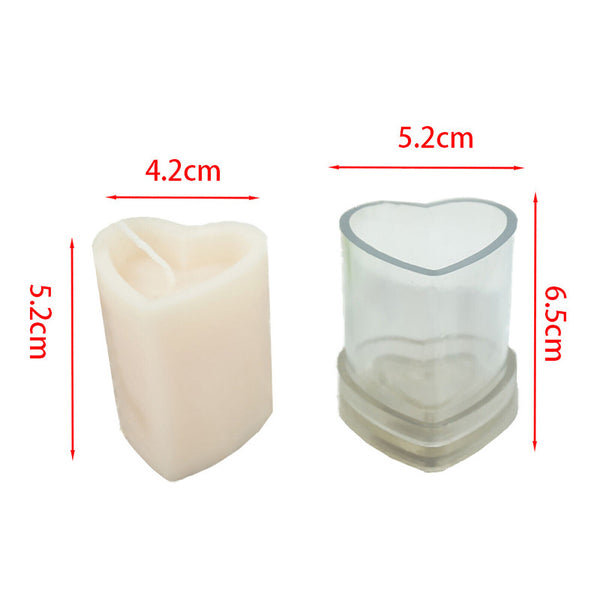 3D Hot Love Heart Candle Mould Soap Aromatherapy Candle Mold Craft Making DIY AU