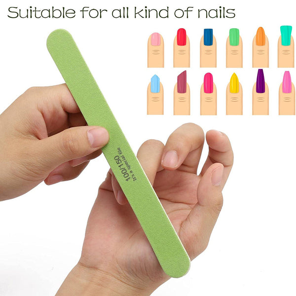 5-50X Double Sided 100/120/180/240 Grit Nail Files Emery Boards Nail Salon Tool
