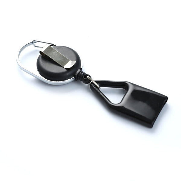 15X Retractable Lighter Leash Clip Keychain Rubber Cover Large Maxi Bic Black
