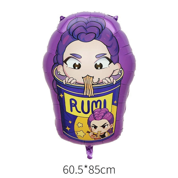10PC Kpop Demon Hunters Rumi  Foil Balloons Kids Birthday Party Decorations