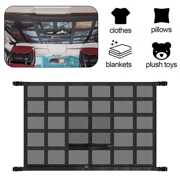 Universal Car Ceiling Storage Net Car Roof Cargo Net Mesh Storage Bag Campervan