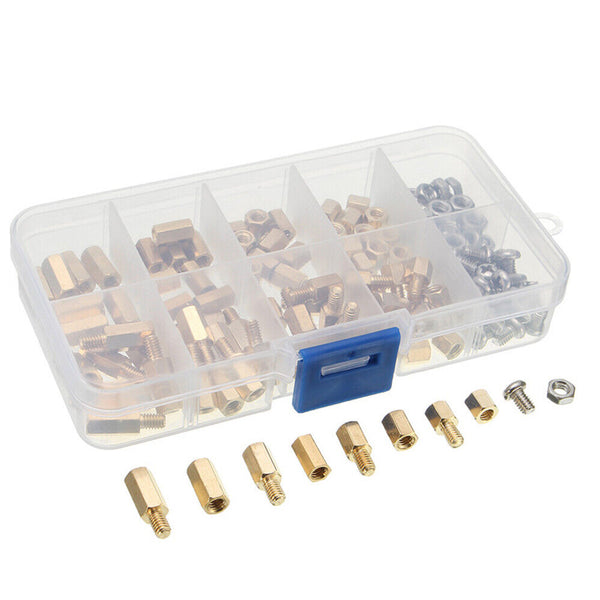 120PCS PCB Board Screws Standoffs M3 Male Female Hex Brass Spacer Nut Assortment