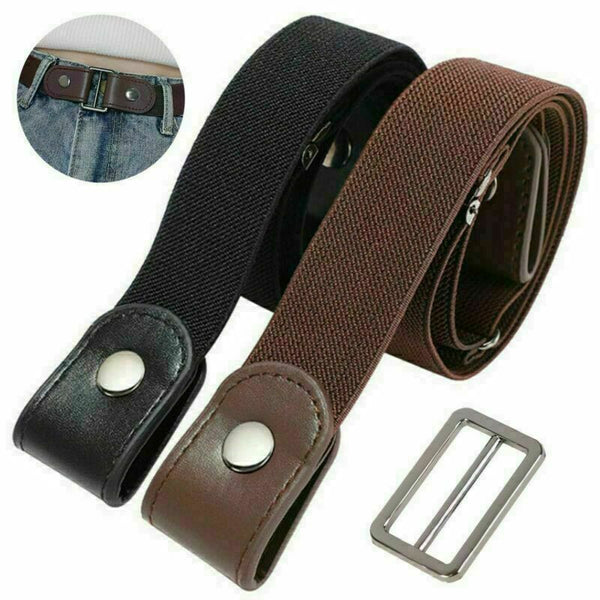 4X Buckle-free Stretch Elastic Belt Invisible No Bulge Hassle For Jean Women Men