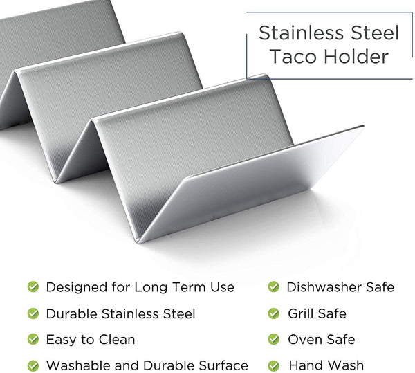 3 Slots Stainless Steel Tray Rack Taco Shell Holder Tortilla Stand Holds Kitchen