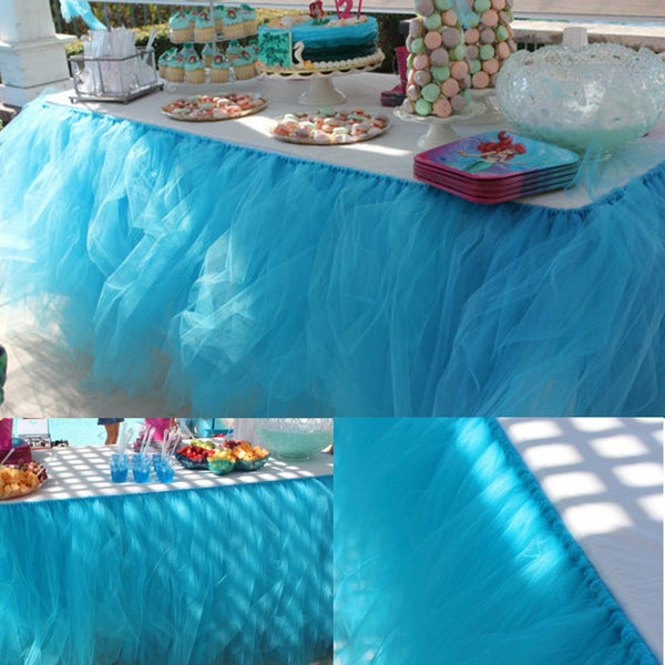 Table Skirt Cover Tulle Tutu Table Cloth for Birthday Wedding Festive Party Deco