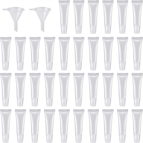 50PCS 10ml Empty Tubes Lip Gloss Balm Sunscreen Cream Clear Cosmetic Containers