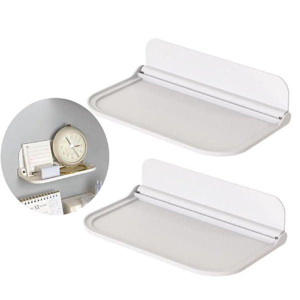 2pcs Collapsible Wall Shelf Folding Storage Rack Space Saving Organizer Holder