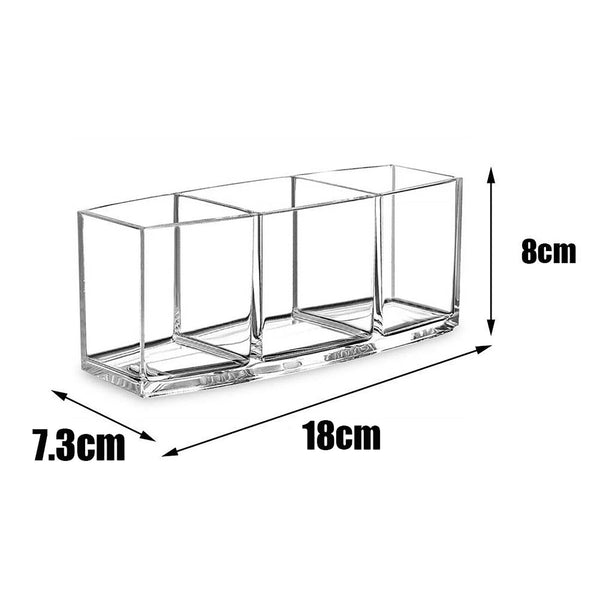 2x Clear Acrylic Makeup Brush Holder Lid Dustproof Organizer Storage Case Holder