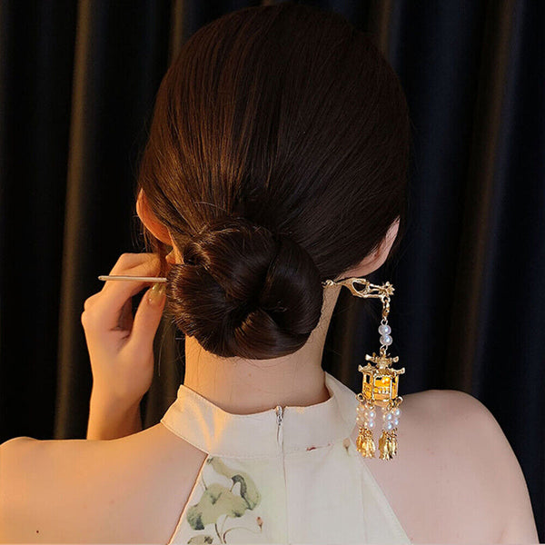 Flower Lantern Fringe Hairpin Hanfu Hair Accessories Vintage Chinese Hair Stick
