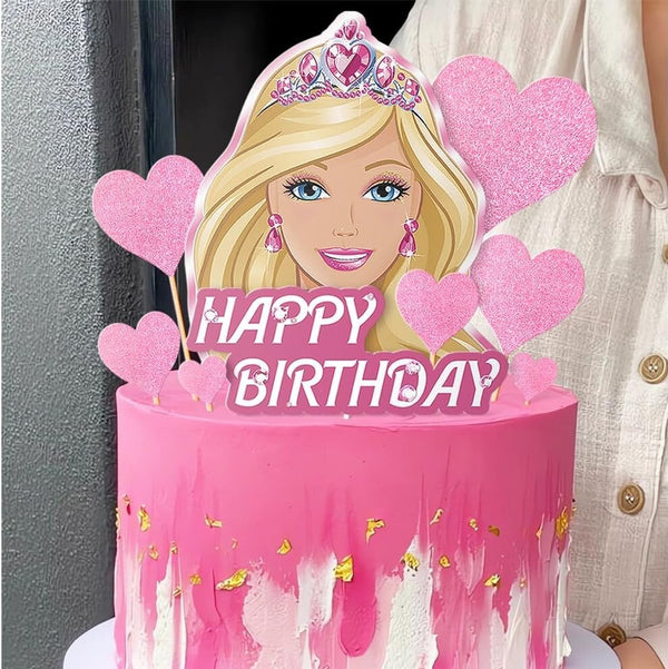 Barbie themed cake topper design detail for a kids birthday cake
