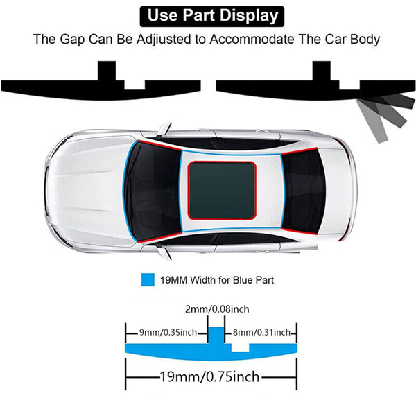 3 Pack 5M Car Window Trim Rubber Seal Strip – Self Adhesive Weatherstrip for Windshield and Door Sealing