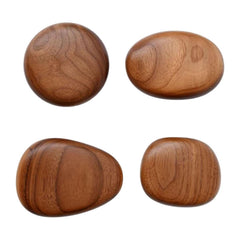 4pcs Walnut Wooden Wall Hooks | Modern Coat Hat Rack Hooks for Home Decor