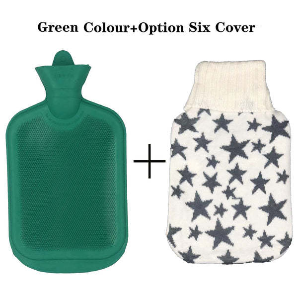 2L Hot Water Bottle Winter Warm Natural Rubber Bag Relaxing Warmer and COVER