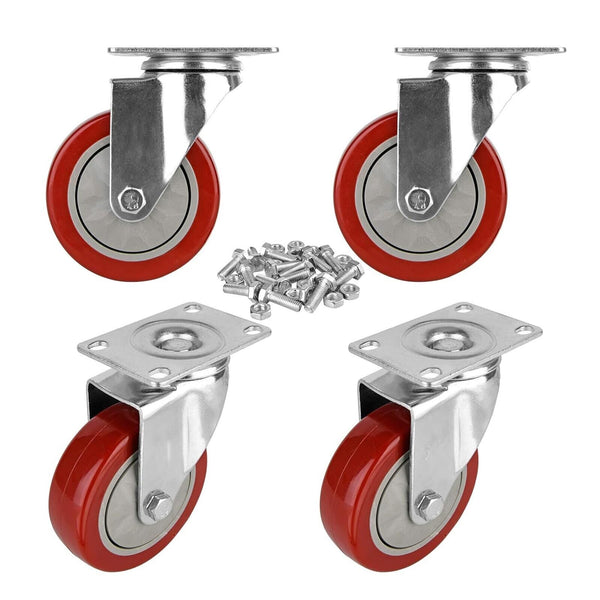 4PCS Heavy Duty 5inch Swivel Castor Wheel Furniture Trolley Caster Swivel Brake