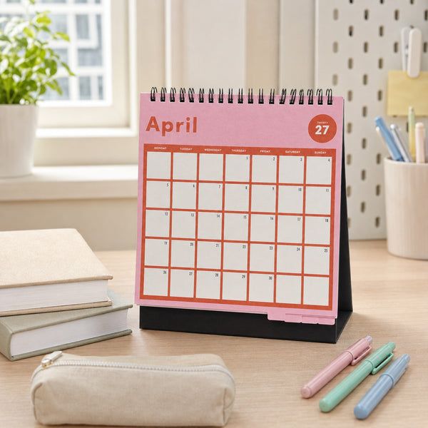 2027 Desk Calendar Month to View Monthly Planner Stand Up with Tabs Office Home
