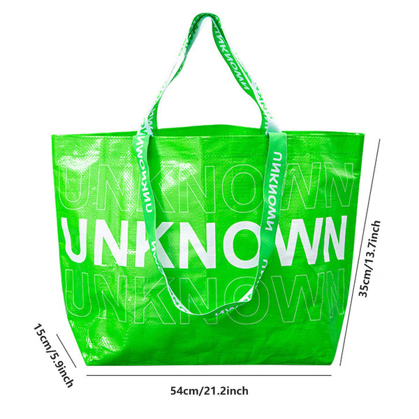 5pcs Hand Woven Green Handbags Waterproof Eco-Friendly Shopping Tote Bags AU