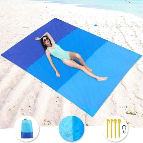 2Pcs Extra Large Waterproof Picnic Blanket 145x200cm Beach Mat with Carry Bag Camping Outdoor Rug