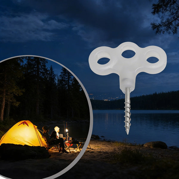 8PCS Glow-in-the-Dark Tent Screws with 2PCS Camping Tent Pole Clips