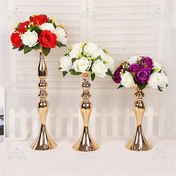 3pcs Flower Stand Metal Vase Table Gold Centerpiece Candlestick Wedding Party AU