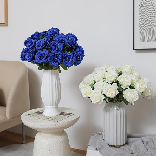 24PCS Artificial Rose Flowers Long Stem Silk Bouquet Wedding Home Decor