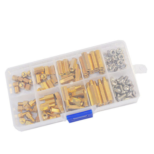 120PCS PCB Board Screws Standoffs M3 Male Female Hex Brass Spacer Nut Assortment