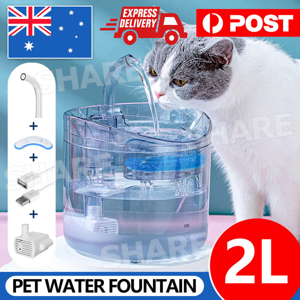 Electric Pet Water Fountain Automatic Sensor Dog Cat Drinking Dispenser +Filter