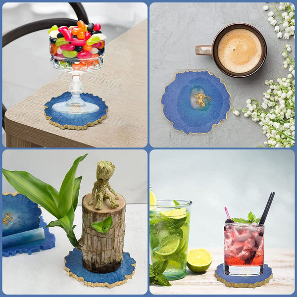 2sets Silicone Coaster Mat Storage Holder Resin Epoxy Mold Casting Pad Mould