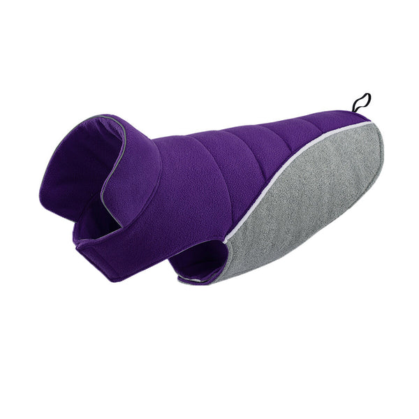 Warm Fleece Dog Coat Reversible Winter Pet Jacket Vest for Small to Large Dogs