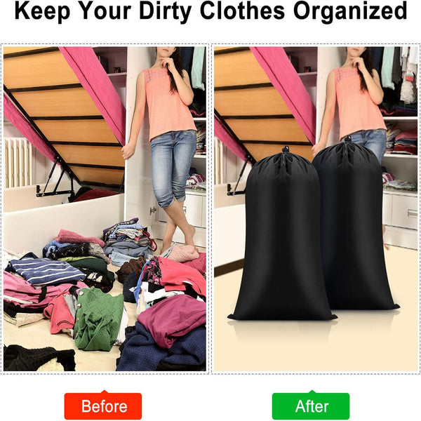 1x Large Laundry Bag Travel Drawstring Bags For Dirty Clothes Washing Machines