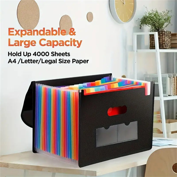 2PCS A4 Expanding File Organiser – 25 Pocket Document Storage Folder