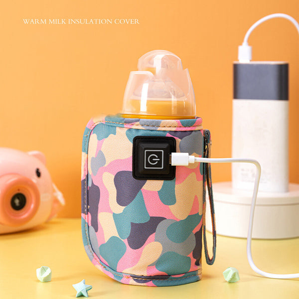 USB Baby Bottle Warmer Portable Milk Heating Travel Pouch Thermostat Bag