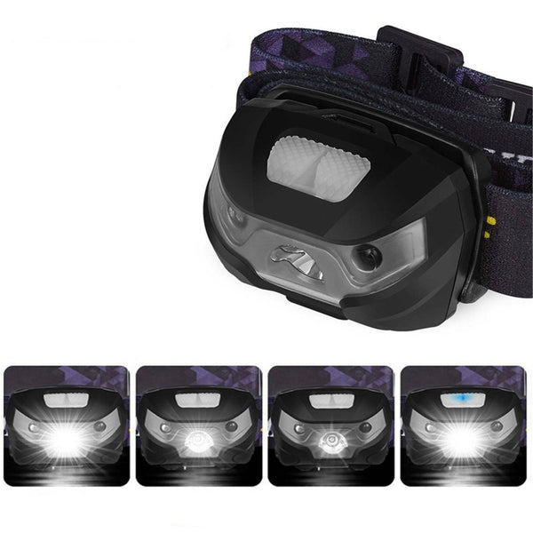 1-2X LED Headlamp Flashlight Waterproof Head Torch Rechargeable USB Camping Fish