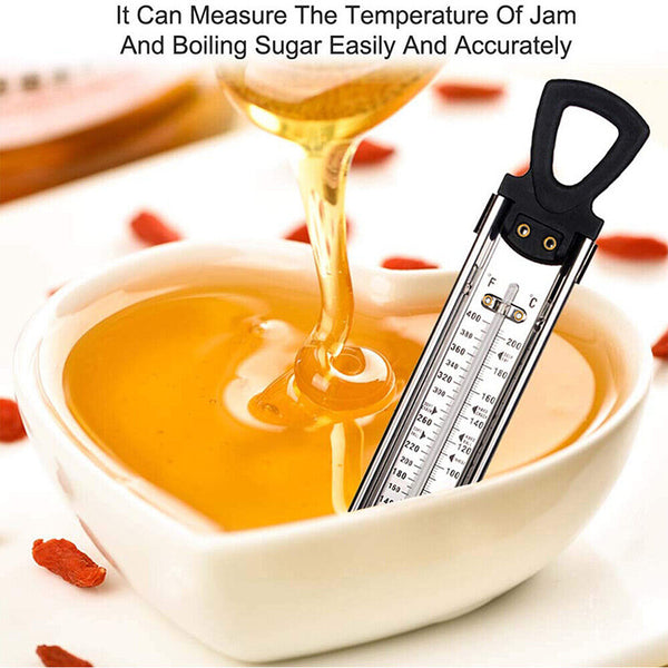 2PCS Stainless Steel Cooking Thermometer Candy Jam Milk Kitchen Thermometer