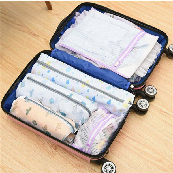 5PCS Cute Delicates Wash Bag Laundry Lingerie Bra Washing Pack Set Clothes Case