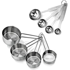 16PCS Stainless Steel Measuring Cups & Spoons Kitchen Baking Tool Set