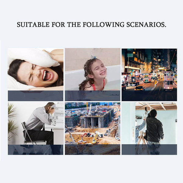 6x Reusable Silicone Ear Plugs for Swim Sleep Work Study Travel Noise Reduction