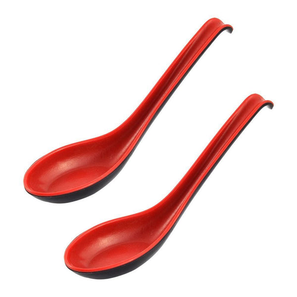 20Pcs Soup Ramen Spoons Asian Chinese Japanese Utensils Long HandleHook Flatware