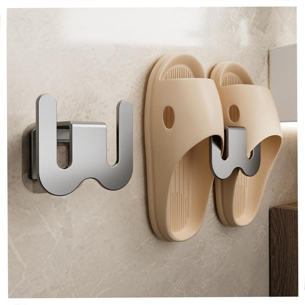 Wall Mounted Slippers Storage Rack Drying Shoe Hanger Rack Without Drill Holder