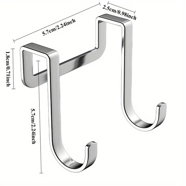 10PCS Stainless Steel Cabinet Door Hooks Closet Drawer Hanging Hooks
