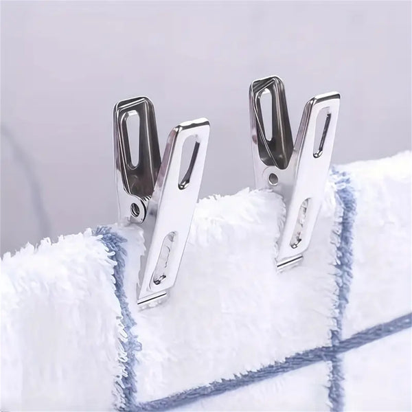 Clothes Clips Pegs Laundry Clothespins Pins Stainless Steel Hanging Hook