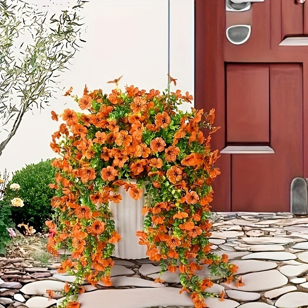 2PCS Artificial Hanging Violet Flower Vine Faux Floral Plant Garden Wedding Decor