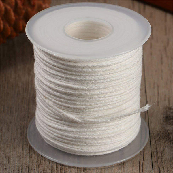 Up 4x 61M/Roll Spool of Cotton Square Braid Candle Wicks Wick Core Candle Making