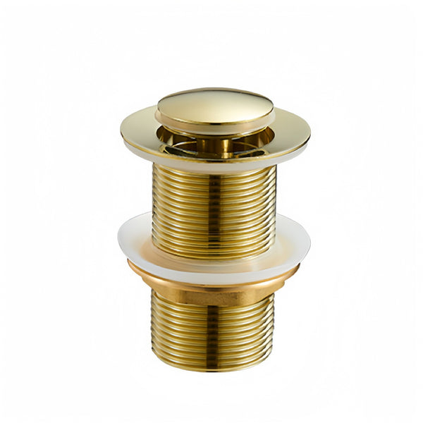 Brushed Gold Basin Sink Pop Up Waste Drain 38mm Brass Push Button Plug