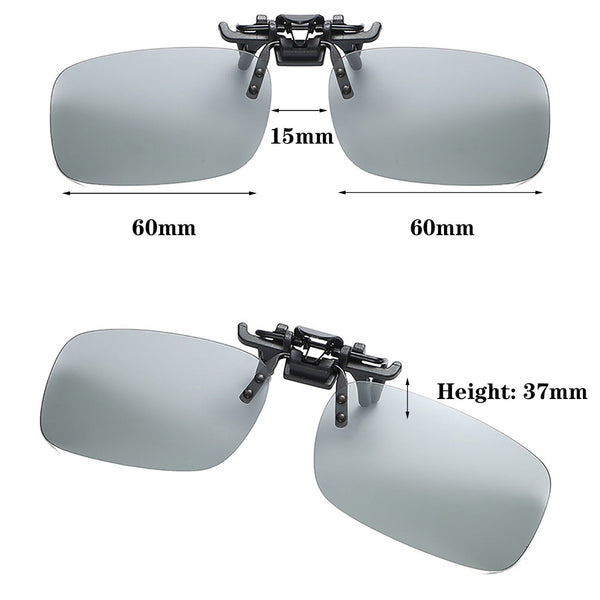 2xPhotochromic Polarised Clip On Flip Sunglasses Pilot Polarized Fishing Eyewear