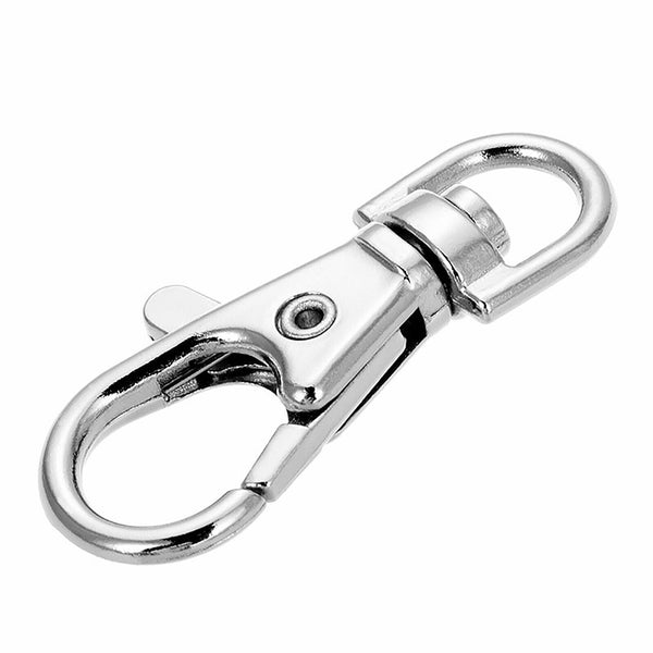 100PCS Swivel Lobster Clasp Clips Hook Alloy Key Ring Split Keychain Durable DIY