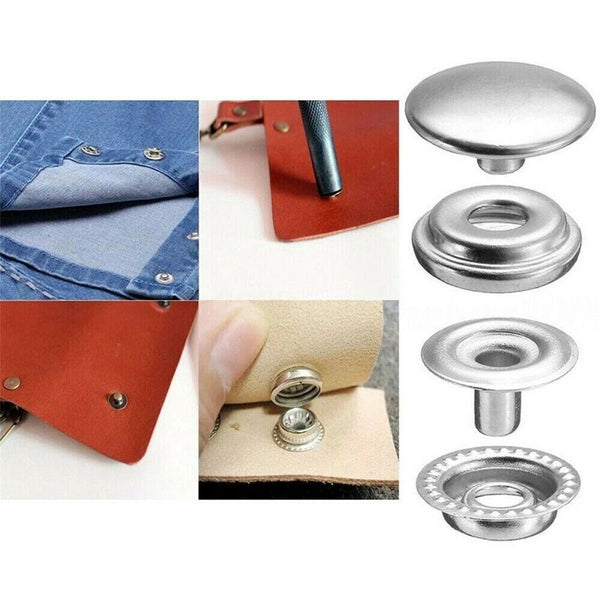 Stainless Steel Snap Fastener Press Studs Button Boat Canvas Marine