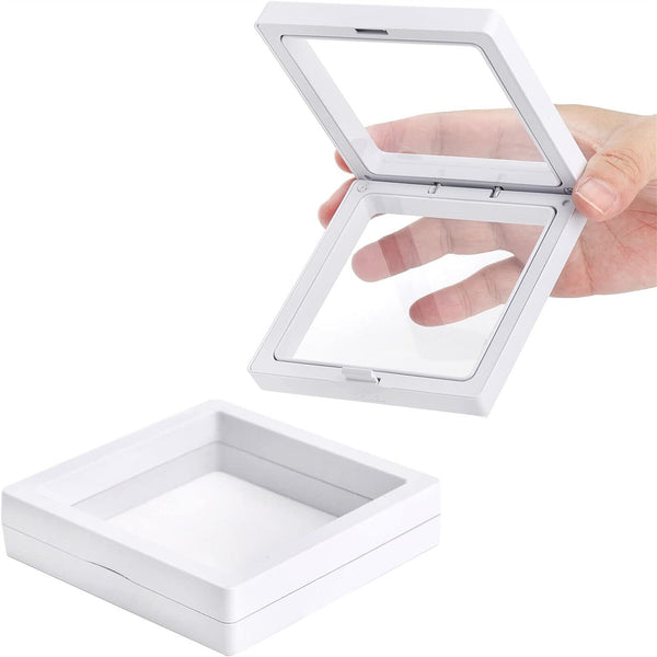 Square 3D Floating Jewelry Coin Display Frame Holder Box Case Jewelry Ring Box