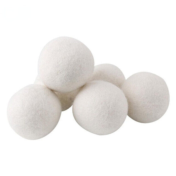 6x Reusable Wool Dryer Balls Drying Fabric Softner Clothes Wrinkles Reduce 6cm