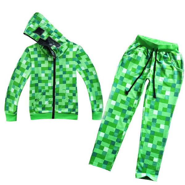 Minecraft Creeper jacket and pixel pants set – kids costume