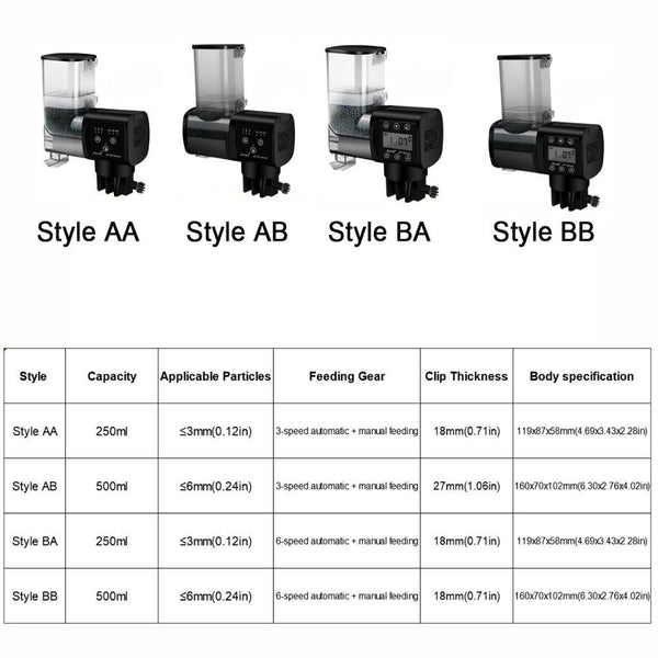 500ML Automatic Fish Feeder Aquarium Tank Auto Food Dispenser Adjustable Timer